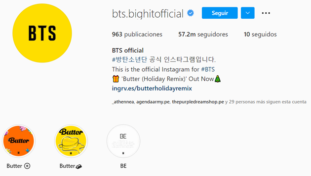 bts en instagram